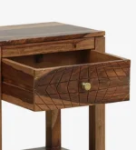 Wooden Bedside Cabinet with Spacious Drawer & Stylish Open Storage - Image 2