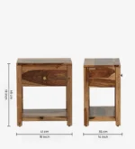 Wooden Bedside Cabinet with Spacious Drawer & Stylish Open Storage - Image 8