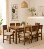Wravino Contemporary 8 Seater Wooden Dining Set for Family Dining