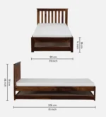 Wrvixa Minimal Sheesham Wood Single Bed Frame - Image 6