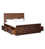Wuvora Solid Wood Storage Bed in Soft Natural Finish - Image 5