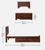 Orenova Minimal Wooden Single Bed Frame with Durable Structure in Natural Finish - Image 5