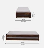Yalvora Premium Wooden Single Bed in Natural Grain Texture - Image 3