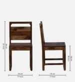 Yergen Sheesham Wood Accent Chair in Rustic Finish Set Of 2 - Image 4