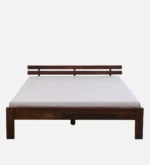 Yorvella Contemporary Natural Oak Wood Bed with Elegant Headboard Design - Image 5