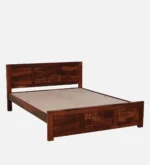 Yrvon Queen Size Bed Without Storage in Smoked Walnut Finish by Elmarq - Image 2