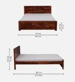 Yrvon Queen Size Bed Without Storage in Smoked Walnut Finish by Elmarq - Image 6