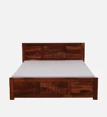 Yrvon Queen Size Bed Without Storage in Smoked Walnut Finish by Elmarq - Image 7