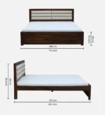 Zelcrona Luxury Wooden King Size Bed for Sophisticated Bedroom Decor - Image 3