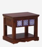 Ulvren Acacia Wood Bedside Table in Golden Loam Natural Finish - Image 2