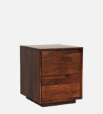 Zovren Solid Wood Bedside Table in Dusty Ember Natural Finish - Image 2