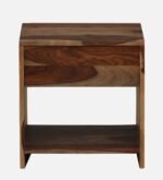 Nilsson Solid Sheesham Wood Nightstand in Natural Teak Finish - Image 2