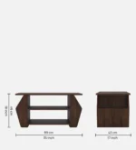 Teak Grain Rectangular Coffee Table in Honey Oak Finish - Image 2