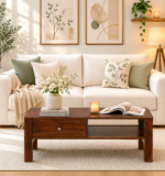 Sheesham Wood Low Height Coffee Table in Natural Brown