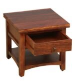 Skoven Mango Wood Nightstand in Mocha Stone Finish - Image 2