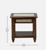 Sylven Teak Wood Bedside Table in Meadow Brown Natural Finish - Image 2