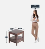 Grevyn Sheesham Wood Bedside Table in Copper Fern Natural Finish - Image 4