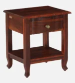 Troven Teak Wood Nightstand in Pale Flint Finish with Cabinet - Image 5