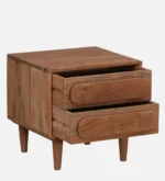 Sovren Solid Wood Bedside Table in Warm Clay Natural Finish - Image 5