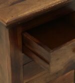 Wolvorn Teak Wood Bedside Table in Toasted Grain Finish - Image 4