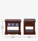 Ulvren Acacia Wood Bedside Table in Golden Loam Natural Finish - Image 5