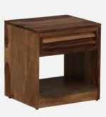 Nilsson Solid Sheesham Wood Nightstand in Natural Teak Finish - Image 3