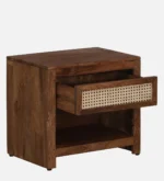 Osvren Solid Wood Nightstand in Bark Amber Finish with Drawer - Image 4