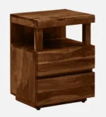 Pelvyn Sheesham Wood Bedside Table in Sunlit Stone Natural Finish - Image 4