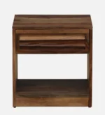 Nilsson Solid Sheesham Wood Nightstand in Natural Teak Finish - Image 4