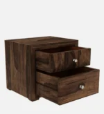 Hloven Solid Wood Bedside Table in Weathered Sand Natural Finish - Image 3