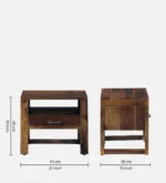 Brynn Mango Wood Bedside Table in Natural Brown Finish - Image 4