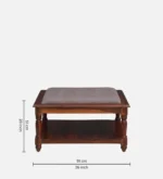Birchwood Round Coffee Table with Wicker Shelf in White - Image 4