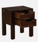 Queln Solid Wood Bedside Table in Mossy Stone Natural Finish - Image 5