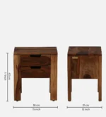 Wolde Acacia Wood Bedside Table in Pale Dusk Natural Finish - Image 3