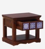 Ulvren Acacia Wood Bedside Table in Golden Loam Natural Finish - Image 4