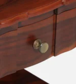 Troven Teak Wood Nightstand in Pale Flint Finish with Cabinet - Image 6
