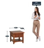 Skoven Mango Wood Nightstand in Mocha Stone Finish - Image 5