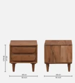 Sovren Solid Wood Bedside Table in Warm Clay Natural Finish - Image 7