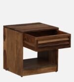 Nilsson Solid Sheesham Wood Nightstand in Natural Teak Finish - Image 5