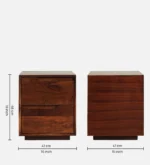Zovren Solid Wood Bedside Table in Dusty Ember Natural Finish - Image 6