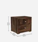Hloven Solid Wood Bedside Table in Weathered Sand Natural Finish - Image 4