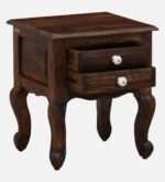 Daven Acacia Wood Nightstand in Golden Pebble Finish with Drawer - Image 5