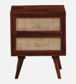 Felorn Sheesham Wood Bedside Table in Twilight Walnut Natural Finish - Image 6