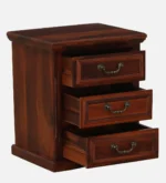 Caldrew Solid Wood Nightstand in Vanilla Bark Natural Finish with Drawer - Image 5