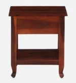 Troven Teak Wood Nightstand in Pale Flint Finish with Cabinet - Image 7