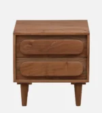 Sovren Solid Wood Bedside Table in Warm Clay Natural Finish - Image 9