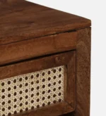 Osvren Solid Wood Nightstand in Bark Amber Finish with Drawer - Image 6