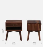 Weldyn Solid Teak Nightstand in Dusk Amber Finish with Shelf - Image 8