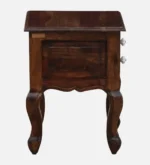 Daven Acacia Wood Nightstand in Golden Pebble Finish with Drawer - Image 7
