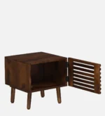 Grevolk Acacia Wood Nightstand in Aged Pumice Finish with Door - Image 8